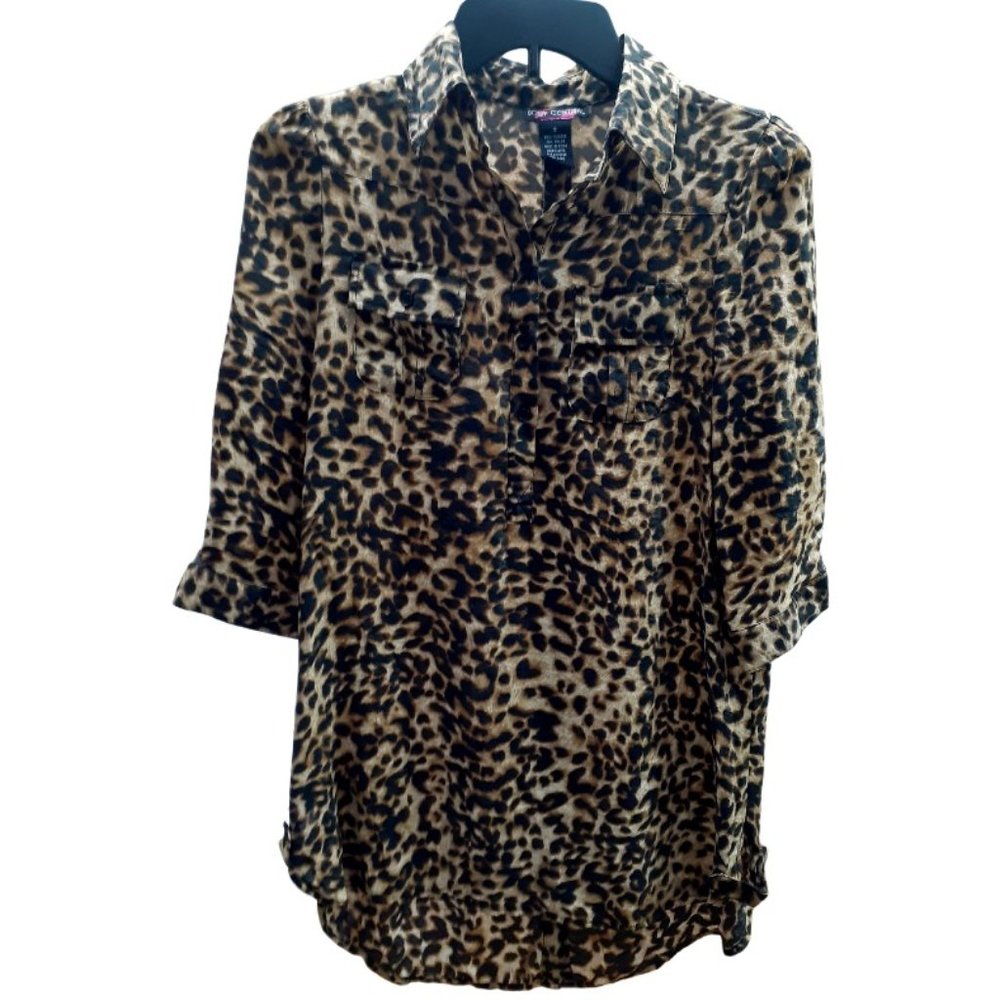 Body Central Mid Sleeve Leopard Print Blouse